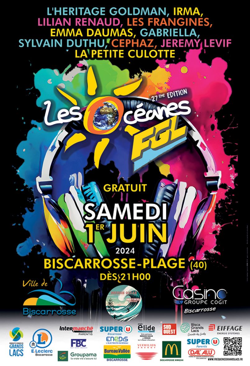 Ce samedi  Biscarrosse-Plage, c'est le grand retour des Ocanes FGL. Un des 'Plateaux Radio' de France le plus frquent avec (gratuitement) une pliade d'artistes internationaux et nationaux programms !